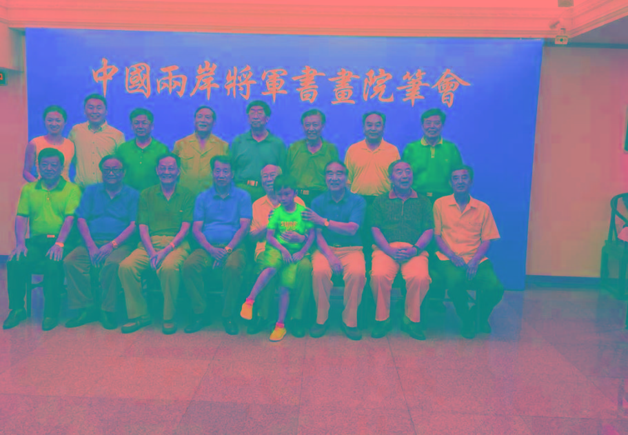 空軍原副司令景學勤中將、海軍原副司令趙興發(fā)中將等16位將軍合影留念